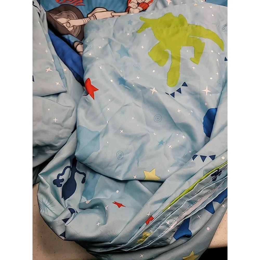 Toy Story 4 Twin Sheet  Blue Fitted and Flat Sheet Plus 1 Pillowcase